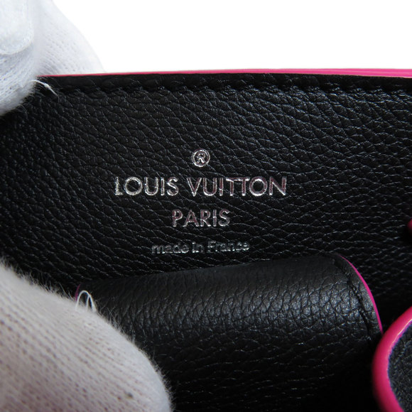 Louis Vuitton LockMe Bucket Shoulder Bag Marine Rouge Leather - Picture 6 of 9